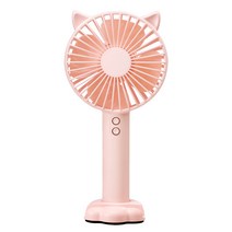 USB 충전식 핸드 헬드 팬 조정 가능한 데스크탑 무선 냉각 장치 스탠드 데스크탑 캠핑 액세서리, 분홍색