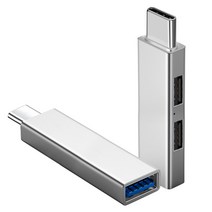 3-in-1 USB 허브 USB3.0 USB2.0 LED 분배기 아연 합금 여행 도크 데이터 전송 확장기 사무실 어댑터 노트북 전화, C형