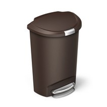 심플휴먼 세미라운드 스텝 패달 휴지통 50L, 1개, 04_모카