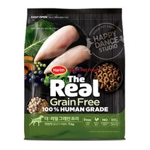 하림펫푸드 더리얼 그레인프리 크런치 시니어 강아지 사료, 닭, 1kg, 1개