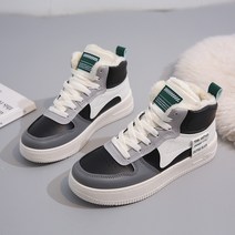털이 풍성한 인솔 운동화 하이탑 여성 키높이 운동화 통굽 방한화