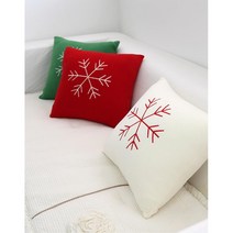 크리스마스인테리어 눈꽃 쿠션 커버 3color 모던쿠션, 화이트