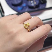 파티 핑크골드 원석 금 귀걸이 트렌디 심플 싱글링 창업 가족 여성반지