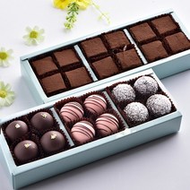 12구 파베 생초콜릿과 트러플 발렌타인데이 화이트데이 수제 초콜릿 선물용 명품 고급 완제품 선물 세트, 생초콜릿과 트러플초콜릿세트