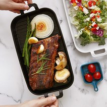 푸코 그릴 전자레인지 직사각접시 세트, 1세트, 접시 화이트 2p + 그레이 2p