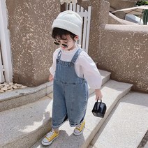 에떼르나 남여공용멜빵바지 남매룩 형제룩 자매룩 청멜빵 데님멜빵