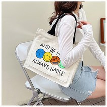 학생 스마일 독서 켄버스 작은 에코백