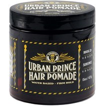 Urban Prince Hair 포마드 워터 베이스 펌 스트롱 홀드 쉬운 워시 아웃 젤 타입 타이트 스타일 남성용 스타일링 제품 이발소 승인 대형 사이즈 욕조 (15oz / 425, Urban Prince_100g