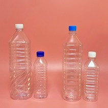 (100개) PET 28/30파이 사각 생수 페트공병 배달 포장 용기 식혜 약수 소분 병, 파랑, 물결무늬사각(0.5L)