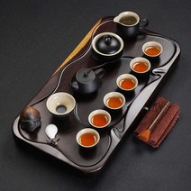 흑단목 다도세트 다기 트레이 우드 차판 보이차 찻상, 스타일 04