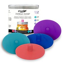 Masontops Pickle Pipes - Waterless Airlock Fermentation Lids - Wide Mouth Mason Jar Fermenter Cap -, 단일옵션
