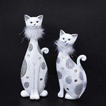화이트 고양이2P 인형세트