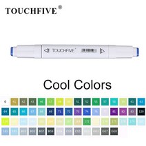 음주 측정기 Touch five멋진 컬러 아트 마커 더블 헤드 알코올 기반 브러시 펜, 175