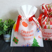 크리스마스 심볼 패턴 부직포백 선물 포장 주머니, 심볼패턴 부직포백 1P