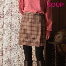 숲 SOUP 버튼 체크 에이치 스커트(SVBSR82)