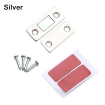 나사 찬장 펀치가 있는 가정 장식-옷장 마그네틱 도어 클로저 캐비닛 래치, 06 Silver