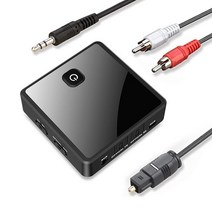 USB 블루투스 어댑터 동글 AptX HD Low Latency Bluetooth 5.0 Audio Transmitter Receiver Music Two in O, 01 Black