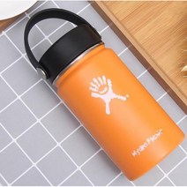 하이드로 플라스크 와이드 마우스 보온 보냉 물병 350ml, 오렌지-350ml