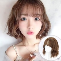 여성 패션 단발펌 데일리 가발 단발 골프리본핀 헤어벤드 가채 추신수헤어밴드 왕리본핀 똥머리가발 아기삔 명품머리띠 여자단발머리펌 혼주뒤꽂이 반가발 땋기붙임머리 체육대회머리띠 덧가발, 단일사이즈, B(브라운)
