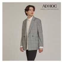 애드호크 남성 체크 오버핏 재킷(HY3JK10)