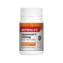 뉴트라라이프 리포솜 C 1200mg 비타민 C 비타민 D 및 아연 Zinc 함유 30정