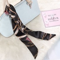 고급 트윌리스카프 쁘띠 리본 반다나 가방끈 레이어드