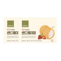 아이 가족 우리집 건강 간식 풀무원 휴대간식 올가 딸기가 들어간 샌드웨이퍼 아침 식사대용 해썹 32g 2개 1세트, 12세트