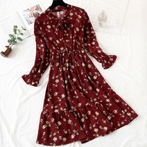 가을 쉬폰 원피스 나들이 데이트룩 16