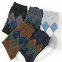 쇼핑채널1번지 남자중목양말 패션양말 신사 남성정장 아가일 양말 5켤레 세트