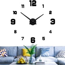 유니크한 인테리어 촬영 소품 벽 장식 꾸미기 큰 3d wall clock diy creative mirror surface wall Decorative sticker watch 1, 033 야광, 80-130cm(31-51인치)