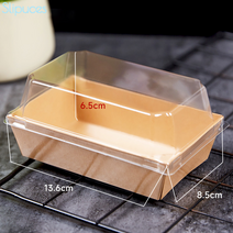 Slipuces 크라프트 직사각받침 크라프트 일회용 종이 버거 김밥 떡 포장용기, 100개, 갈색
