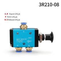 소형 유압실린더 1톤 2통 3톤 공압 스위치 수동 321008 31010 핸드 푸시 풀 밸브 기계식 실린더 제어, 01 3R210-08_04 10mm joint
