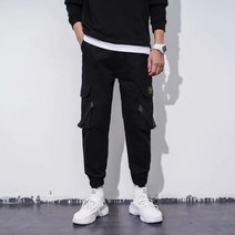 카고 팬츠 Kpop 스트리트웨어 남성용 반사 글씨 조깅 바지 하렘 캐주얼 남성 의류 탄성 허리 남자 바지109556