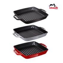 STAUB 사각 그릴팬 더블핸들 (232833CM), 블랙-28cm