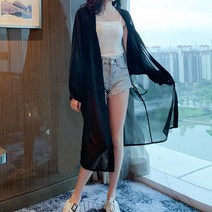 케이에비뉴 쉬폰 롱가디건