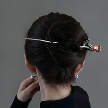 [실버플라워]궁중헤어비녀 장미비녀 긴머리 한복헤어비녀 패션헤어XC097