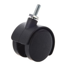 Wsfs 핫 6mm 스레드 스템 40mm 듀얼 휠 회전식 캐스터 블랙 의자 휠 가구 캐스터 나사플레이트 회전 캐스터 휠, 검은 색