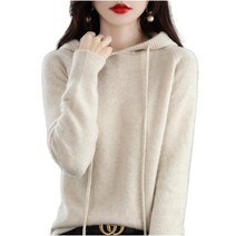 여성 가을겨울 니트 후드 골지 긴팔 캐주얼 데일리 스웨터 Women