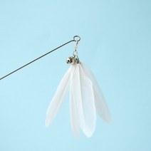 새로운 깃털 놀리는 고양이 스틱 다채로운 극 와이 벨 자기 재미 장난감, 03 White