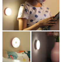 다이소 수면등 옷장등 싱크대등 무선 터치등, 핑크 전구색