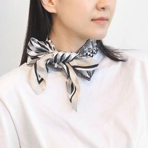 가을 여자 봄 스카프 코디 디멘시오 베이지 쁘띠 사각 여름
