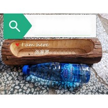 통나무 배수구 구멍이 있는 미니 다육이 화분, 길이 25cm 직경 8cm