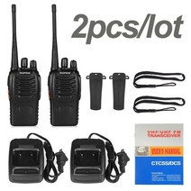 바오펭 BF-888S 워키 토키 양방향 라디오 세트 BF 888s UHF 400-470MHz 16CH 송수신기 1 개 또는 2 개몫, [02] 2pcs  ERJI, [02] EURO, 02 2pcs  ERJI_02 EURO