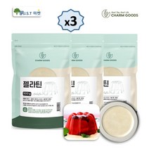젤라틴 가루 한천 분말 젤리 푸딩 양갱 만들기 베이킹 재료, 3팩, 500g