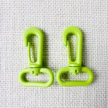 핀쿠션 25mm 플라스틱 컬러 가방개고리 스트랩고리 (2개), 연그린