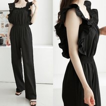 퍼니걸스 6658 뷔스티에 프릴 와이드 점프슈트 여성의류