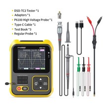 측정기 fnirsi-1014d 1013d tc2 오실로스코프 2-in-1 듀얼 채널 입력 신호 발생기 100mhz 2 아날로그 대역폭 1gsas 샘플링 속도, tc2 추가 p6100
