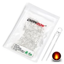 100 개 3mm LED 다이오드 키트 발광 따뜻한 화이트 레드 블루 그린 UV 오렌지 옐로우 핑크 컬러 LED전조등 H7전조등 안개등 램프 패키지 2V 3V PCB 구색, [02] 100pcs Orange