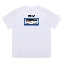 오리지널데이 코리아 티켓 국뽕 프린팅 남자 여자 반팔 티셔츠 면 여름 세미오버핏 커플 시밀러룩 빅사이즈 ORA_0110