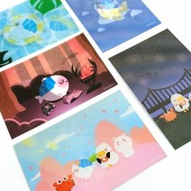 디자인아이비 꼬등어 렌티큘러 카드 예쁜카드 문구용카드 팬시용, 본보야지